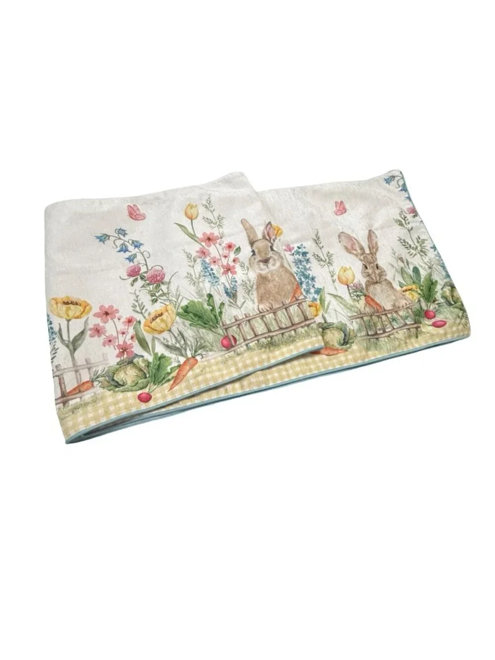 Tahari Home Spring Easter Bunny Garden Table Runner 90